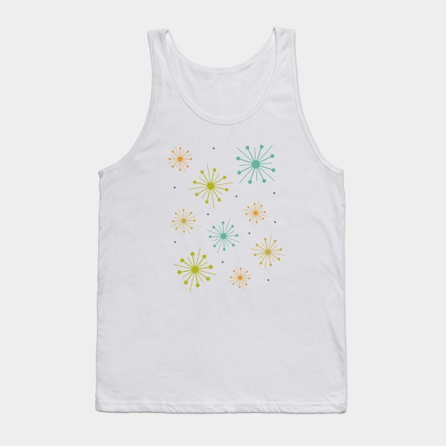 Retro Fireworks Starbursts Mid-century Tank Top by OrchardBerry